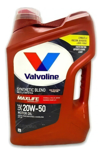 Aceite Para Motor Valvoline Semi-sintético 20w-50 Para Autos, Pickups & Suv De 1 Unidad