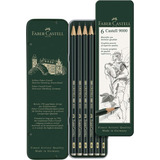 Lapices Grafito Faber Castell 9000 Set Hb, B, 2b, 4b, 6b,8b 