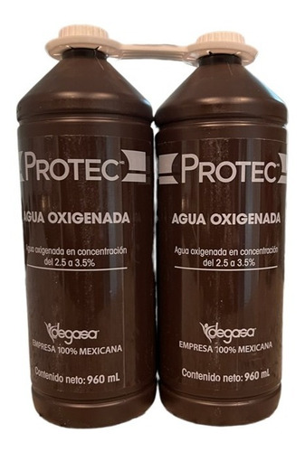 Agua Oxigenada Protec 2 Piezas De 960 Ml C/u