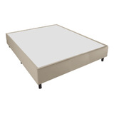 Cama Box Casal 1,38m Com 38cm De Altura Suede Prince Bege