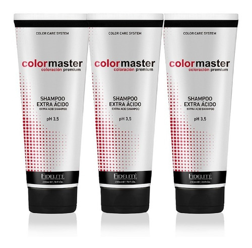 Shampoo Extra Acido Fidelite Color Master X 230 Ml X 3 Unida