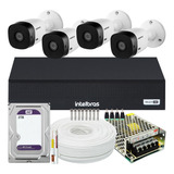 Kit Cftv Intelbras 4 Câmeras Vhl 1220 Full Hd 3004 2t Purple