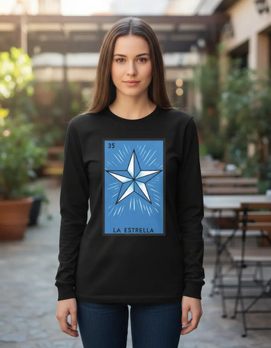 Playera Lotería La Estrella, Manga Larga 100% Algodón