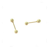 Arete Broquel Bola Dormilona 2.5mm Oro 14k Kt / Niña Mujer