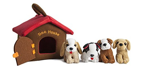 Peluches - Cachorro Casa Del Perro Portador Con 4 Perritos B