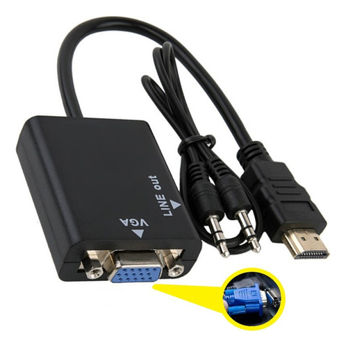 Cabo Adaptador Conversor De Saídas Hdmi Para Monitores Vga