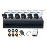 Dahua Kit De 6 Cámaras De Seguridad Exterior Fullcolorkit-a-6cc3  Full Color 2 Mp 3 Tb Micrófono Integrado Video A Color 24/7 Fácil Instalación Búsqueda De Humanos Fullcolorkit-a Cctv