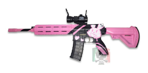 Rifle M416 De Hidrogel Con Mira Y Accesorios.