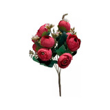 Ramo Artificial Flores Mini Peonia Grande 35cm Flor Pimpollo