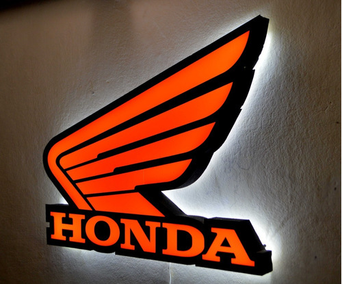 Cartel Cuadro Luminoso Honda Motos Luz Led Taller 