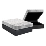 Cama Baú Casal: Colchão D33 Anjos Orthosono+box Crc Suede C