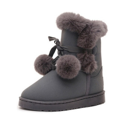 Botas De Nieve Cálidas De Piel Para Mujer Zapatos De Ante