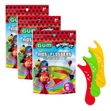 Fio Dental C/ Cabo Kids Flossers Uva Miraculous Gum C/60