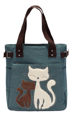 Bolsa De Lona Para Mujer, Con Forma De Gato, Bandolera,  [u]