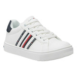 Tenis Tommy Hilfiger Para Niños. Low Cut White