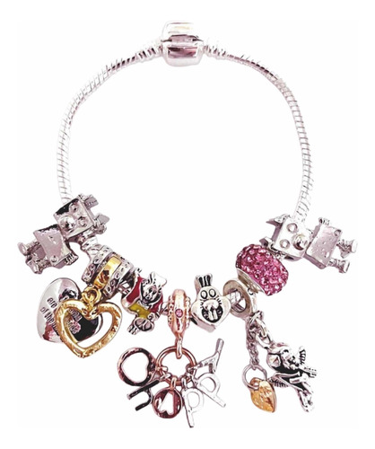 Pulsera Feliz  Happy Compatible Pandor Regalo Charm Swarovsk