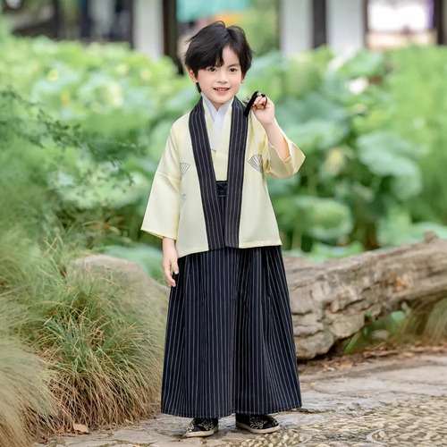 Conjunto De Kimono Japonés Niño Estilo Samurái Tradicional