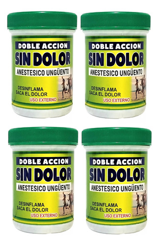 Pack 4 Unguento Sin Dolor Crema Anestésica Sindolor 100gr