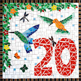 Numero Casa  Modelo Mosaico Beija-flor 20x20 Cm