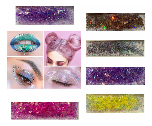Glitter Escamas Polvo Maquillaje Artistico X 12 Colores