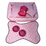 Kit Maternidade Pet Cães Gatos Fêmea Caminha Comedouro Cama