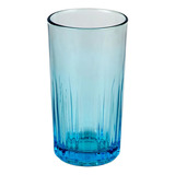 Vaso Azules Crisa 390ml Minimalista, Set 6 Vasos Elegantes