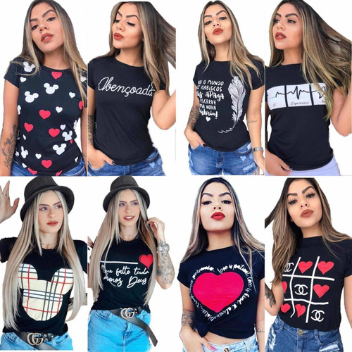 Kit 10 Blusinhas Femininas Atacado Blusinhas Estampadas