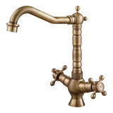 Set Grifo Mezclador Bronce Antiguo Para Fregadero Baño