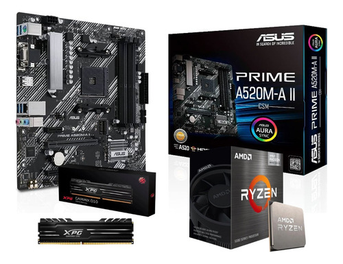 Kit De Actualizacion Gamer Amd Ryzen 5 5600g + A520m + 8gb