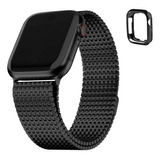 Malla Y Funda Para Apple Watch 41/40/38mm S-9-8-7-6 Negro