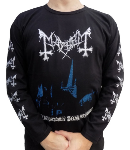 Remeras Manga Larga Mayhem Black Metal Rockería Que Sea Rock