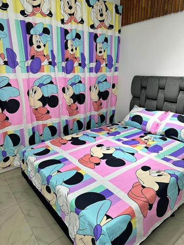 Juego De Sabanas Y Cortinas Infantiles Cama Sencilla