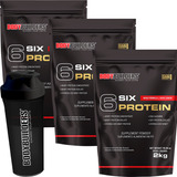 Kit 3x 6 Six Protein 2 Kg + Coqueteleira - Frete Grátis!