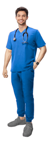 Quirúrgico Hombre Jogger Uniforme Antifluido Stretch Medico