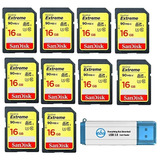 Sandisk Extreme - Tarjeta Sd De 16 Gb (10 Unidades) Speed C.