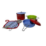 Set De Cocina Ollas 8 Piezas Aluminio Para Niños Y Niñas