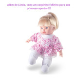 Boneca Nenem Menina Coleção Hair Soft Super Macia Milk Toys Model Loira