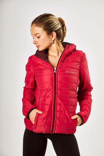 Campera Mujer Inflada Reversible Impermeable Abrigada Nieve