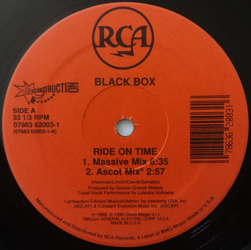 Black Box Ride On Time Disco Importado