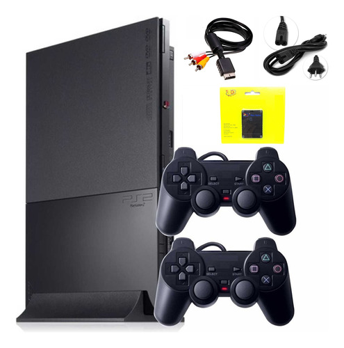 Playstation 2 Slim Completo Ps2 Barato+ 02 Controles+ Cabos Promoção!