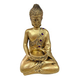 Estátua Buda Hindu Tibetana Tailandês Resina Dourado