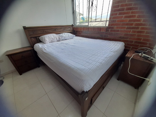 Cama Queen Jamar + Colchon De 2da 190x160 (madera Excelente 