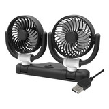 Ventilador Plegable De Doble Cabezal Para Coche, Negro 5v