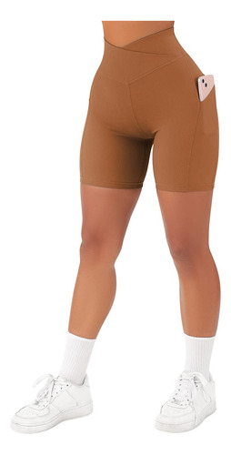 Suuksess - Shorts Cruzados Para Mujer, Bolsillos, Cintura A.