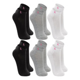 Kit 6 Pares De Meias Lupo Cano Curto Sport Algodão Feminino