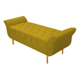 Recamier Estofado Ari 195 Cm King Size Suede Amarelo Amarena