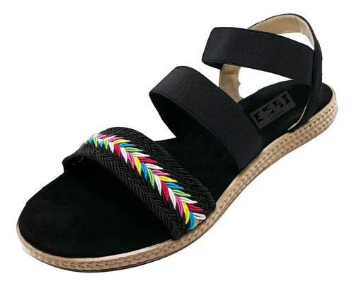 Sandalia Huarache Dama Elastica Suela Gruesa Tiras Comoda
