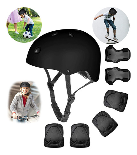 7pzas Kit De Proteccion Rodilla Codo Mano Patinaje Para Niño