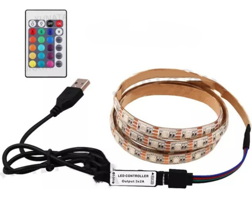 Cinta Led Rgb 5050 5v Usb 2 Metros Secuencial Control Tv