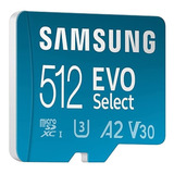 Samsung Micro Sd 512 Gb Evo Select Uhs-i U3 100mb/s